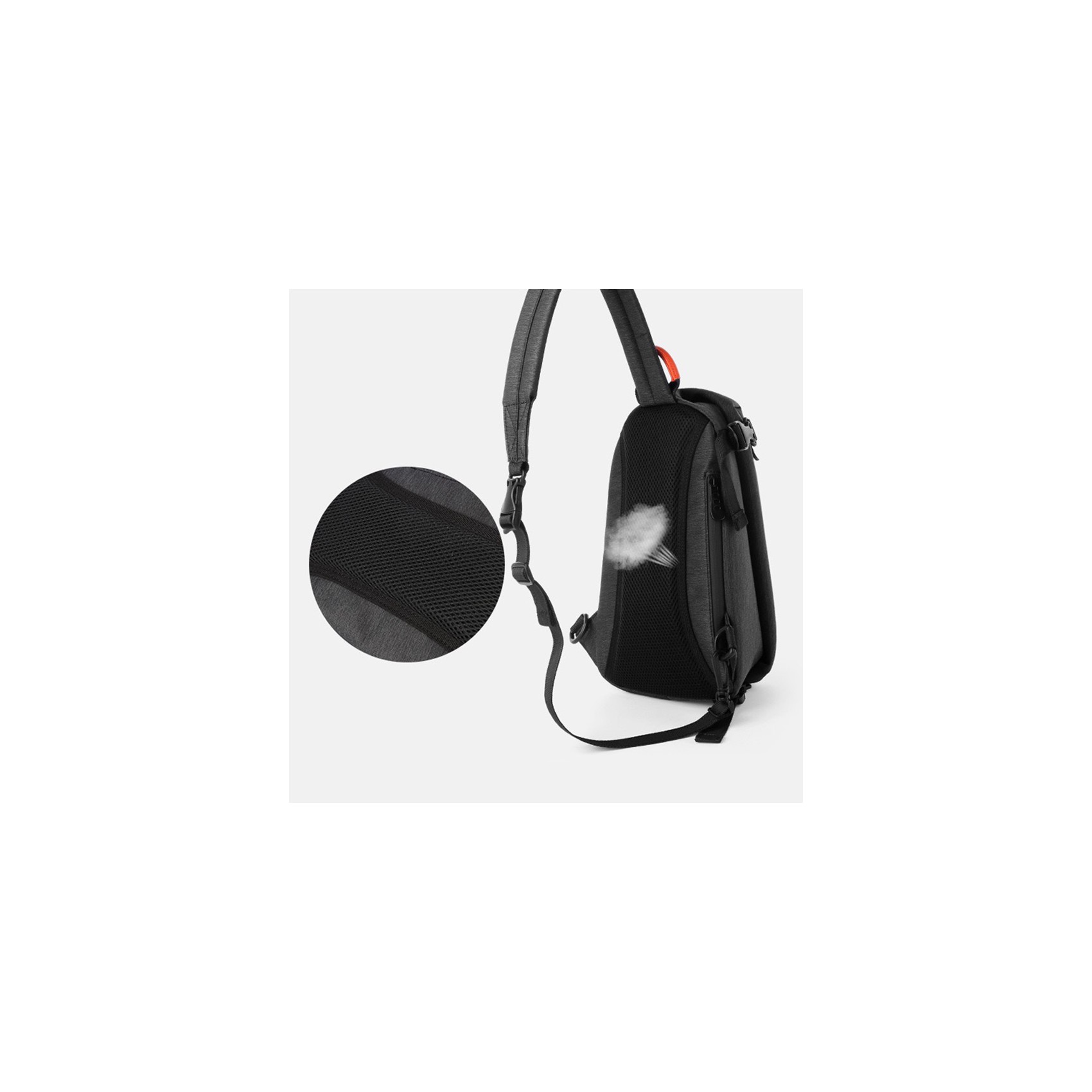 Чоловіча сумка-рюкзак слінг MY на одне плече графіт