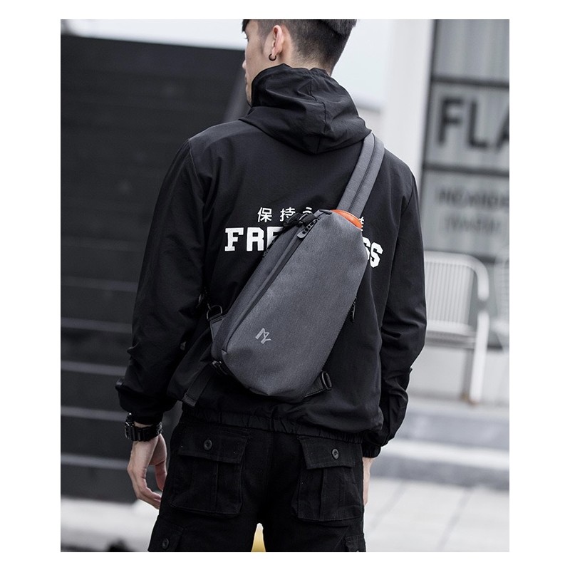 Чоловіча сумка-рюкзак слінг MY на одне плече графіт - 11 фото