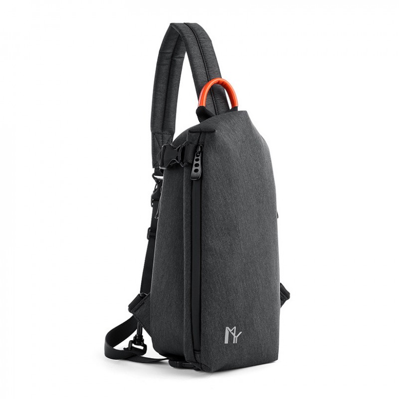 Мужская сумка-рюкзак слинг MY на одно плечо черная