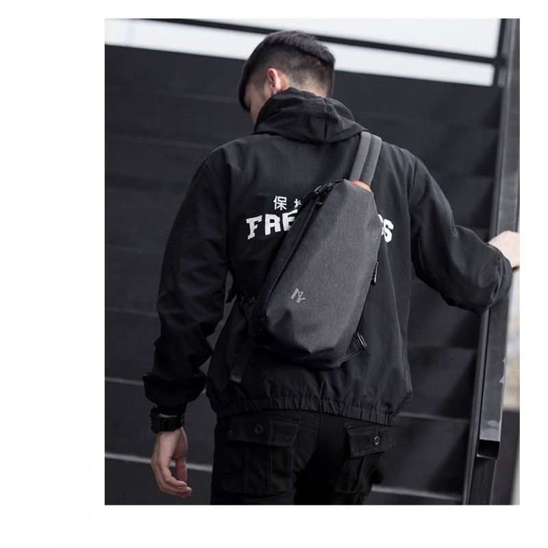 Чоловіча сумка-рюкзак слінг MY на одне плече чорна - 2 фото