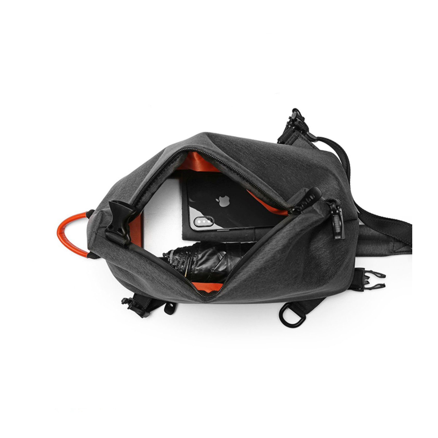 Мужская сумка-рюкзак слинг MY на одно плечо черная