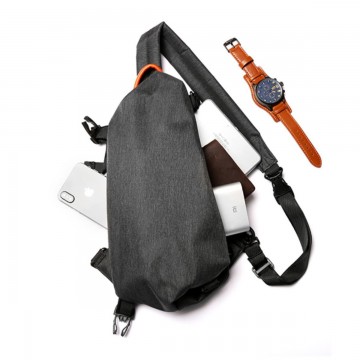 Чоловіча сумка-рюкзак слінг MY на одне плече чорна фото