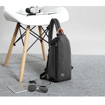 Мужская сумка-рюкзак слинг MY на одно плечо черная фото