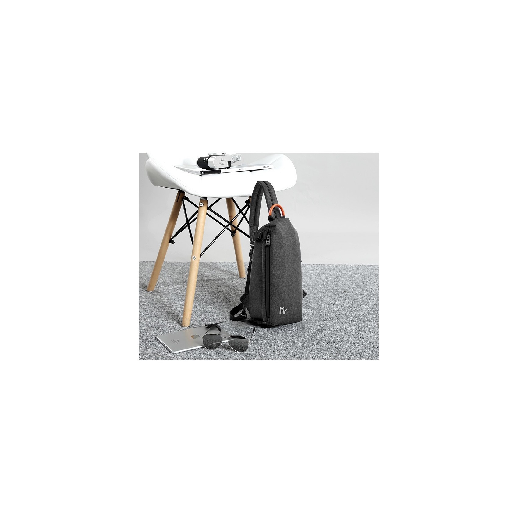 Мужская сумка-рюкзак слинг MY на одно плечо черная