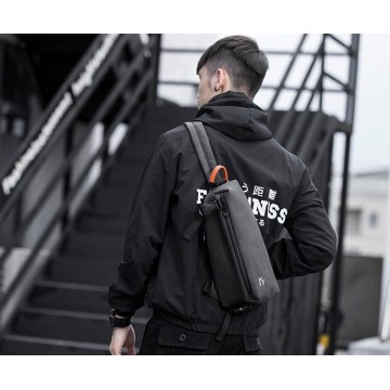 Чоловіча сумка-рюкзак слінг MY на одне плече чорна фото