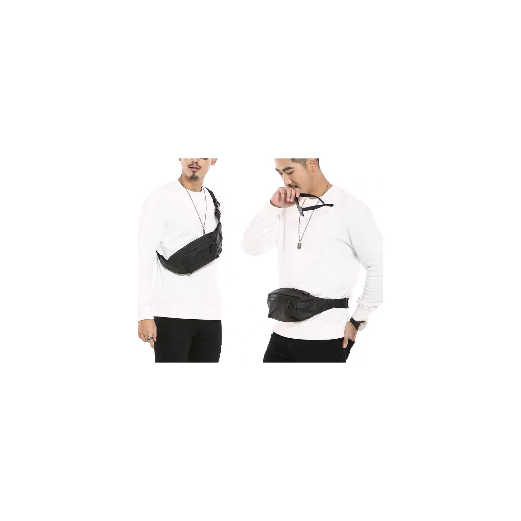 Сумка бананка на пояс чорна Boston