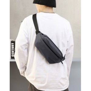 Сумка бананка на пояс сіра Vincent