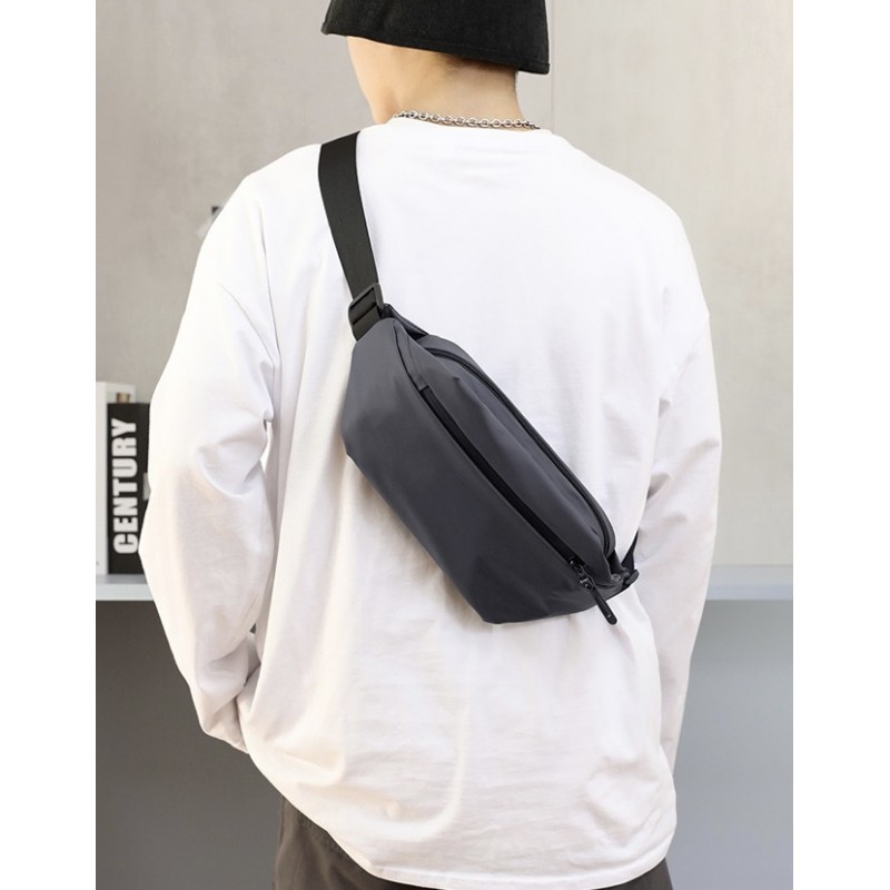 Сумка бананка на пояс серая Vincent - 1 фото