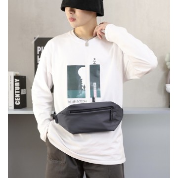 Сумка бананка на пояс серая Vincent фото