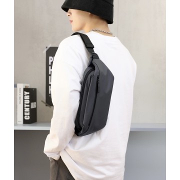 Сумка бананка на пояс сіра Vincent фото