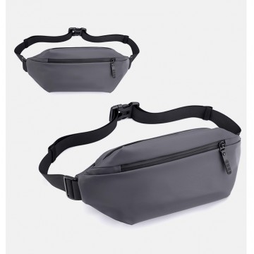 Сумка бананка на пояс сіра Vincent фото