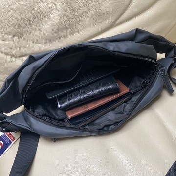 Сумка бананка на пояс серая Vincent фото