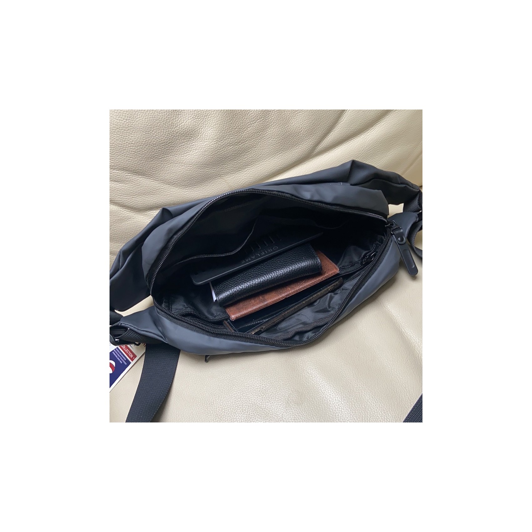 Сумка бананка на пояс сіра Vincent