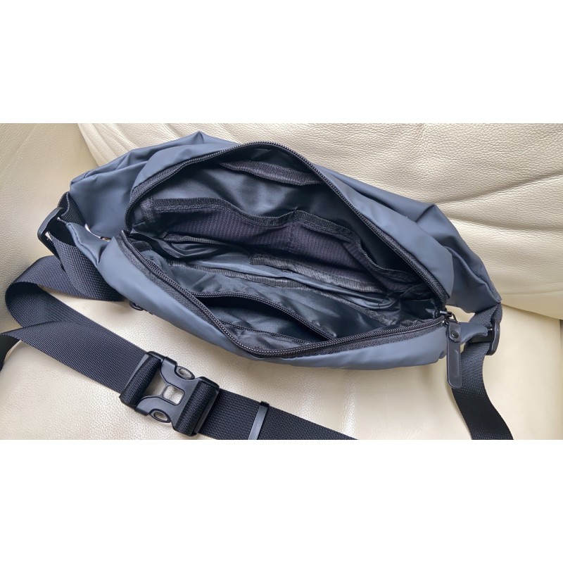 Сумка бананка на пояс серая Vincent - 7 фото