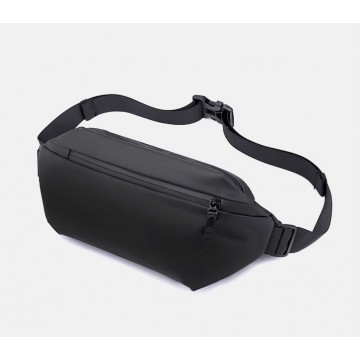 Сумка бананка на пояс чорна Vincent фото