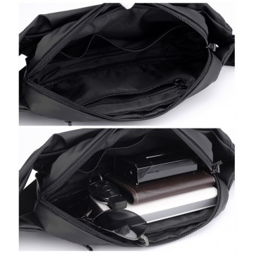 Сумка бананка на пояс черная Vincent фото