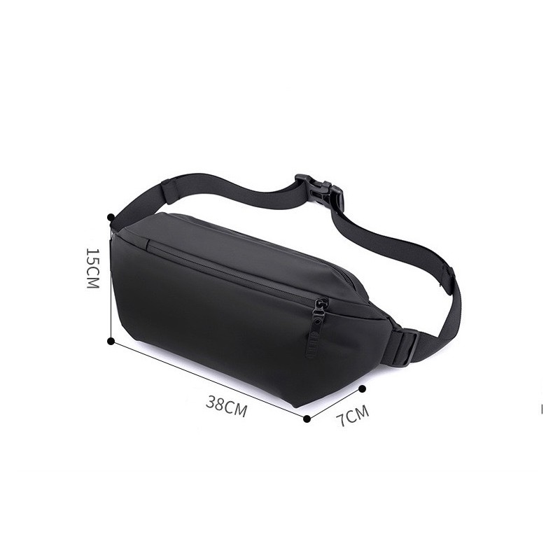 Сумка бананка на пояс чорна Vincent - 11 фото