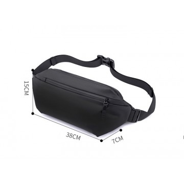 Сумка бананка на пояс чорна Vincent фото