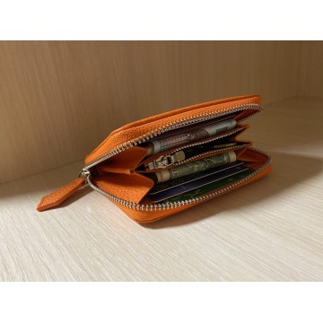 Жіночий шкіряний гаманець на блискавці Diane помаранчевий фото