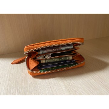 Жіночий шкіряний гаманець на блискавці Diane помаранчевий фото