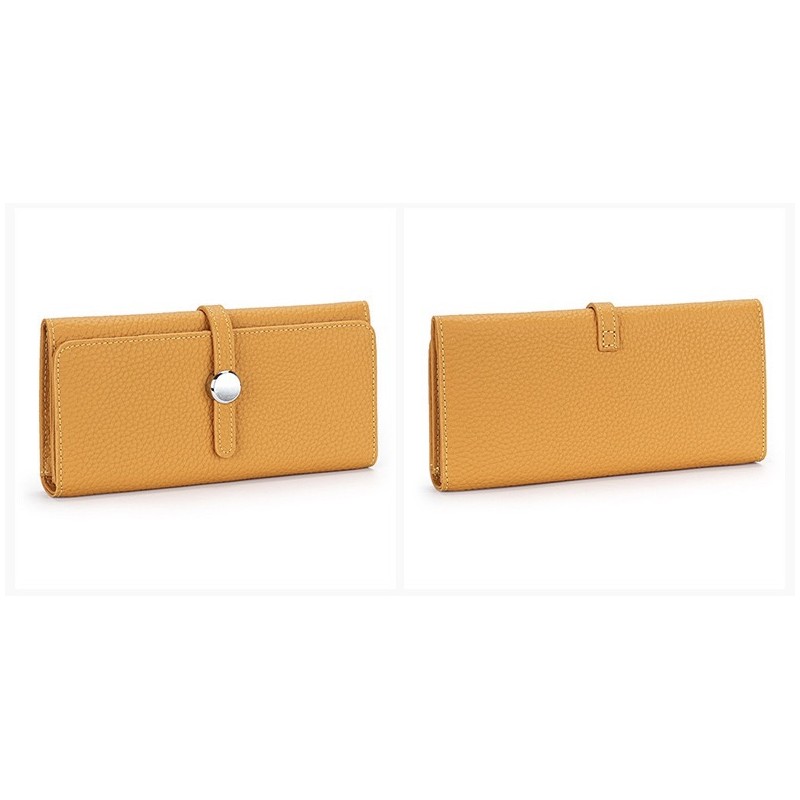 Женский кожаный кошелек Vicki горчичный - 1 фото