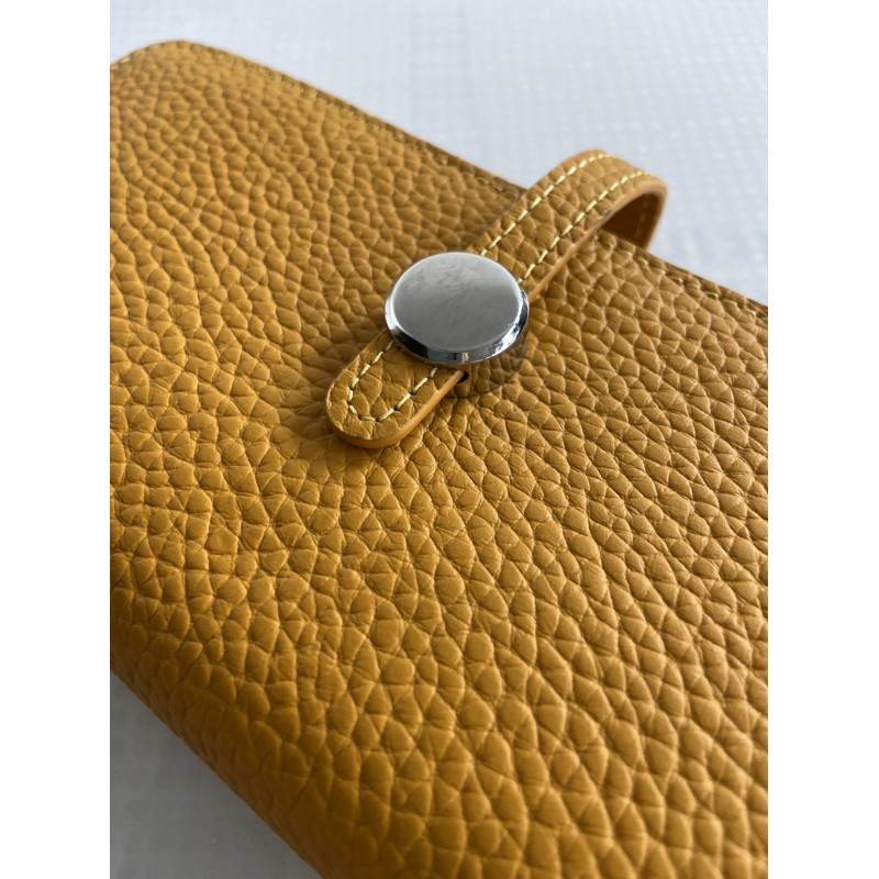 Женский кожаный кошелек Vicki горчичный - 6 фото