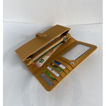 Женский кожаный кошелек Vicki горчичный фото