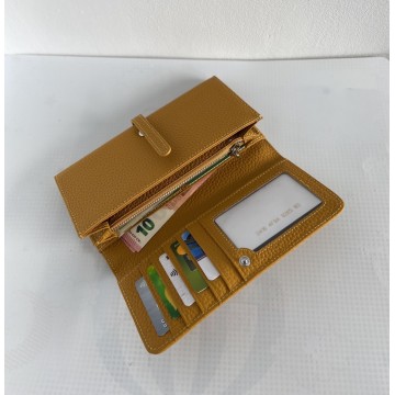 Женский кожаный кошелек Vicki горчичный фото