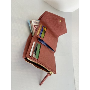 Жіночий шкіряний гаманець Ellie кораловий фото