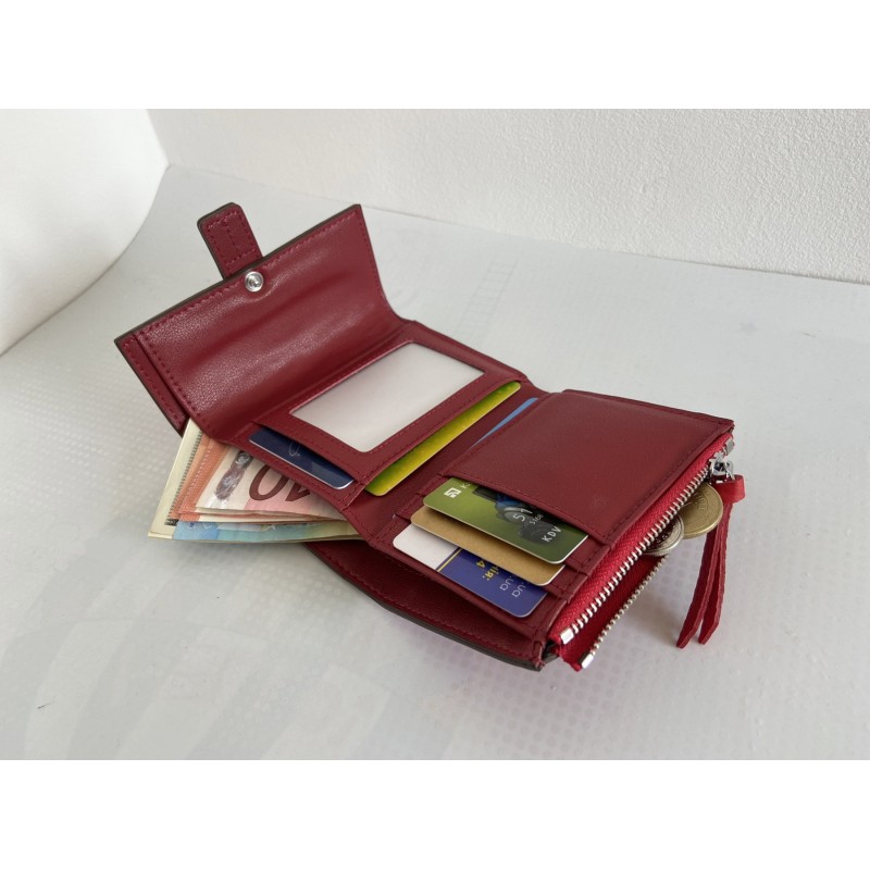 Жіночий шкіряний гаманець Rachel червоний - 14 фото