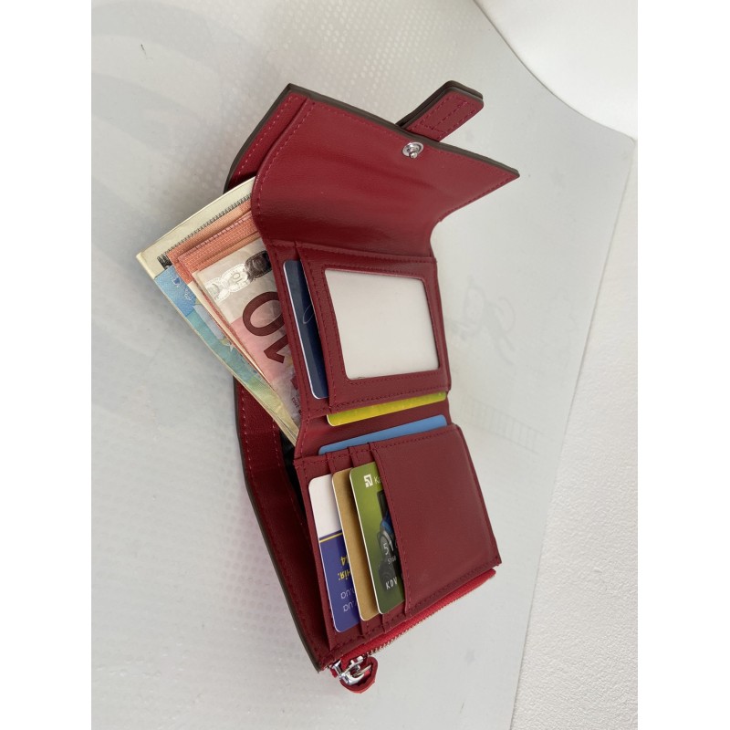 Жіночий шкіряний гаманець Rachel червоний - 15 фото