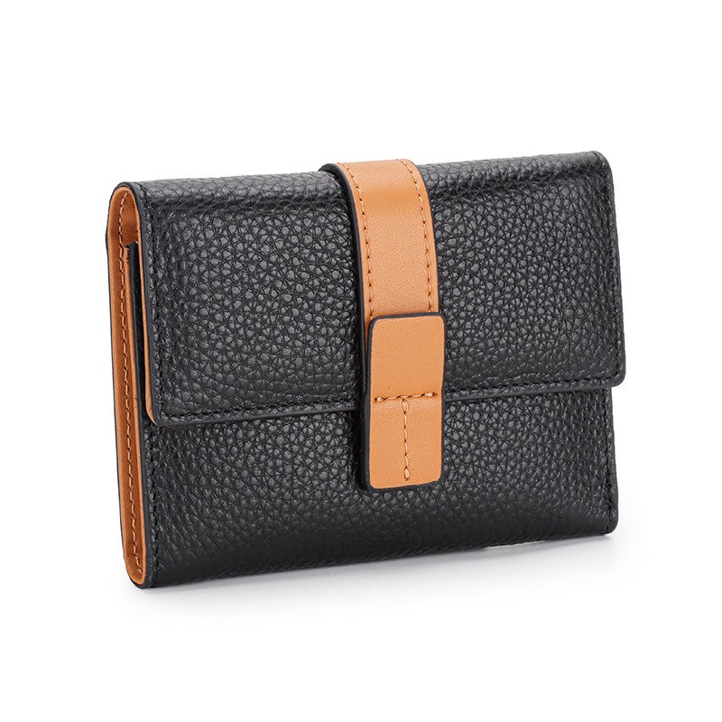 Женский кожаный кошелек Kelly черный