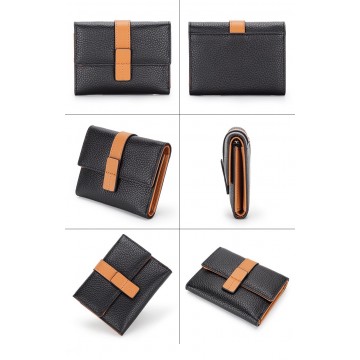 Женский кожаный кошелек Kelly черный фото