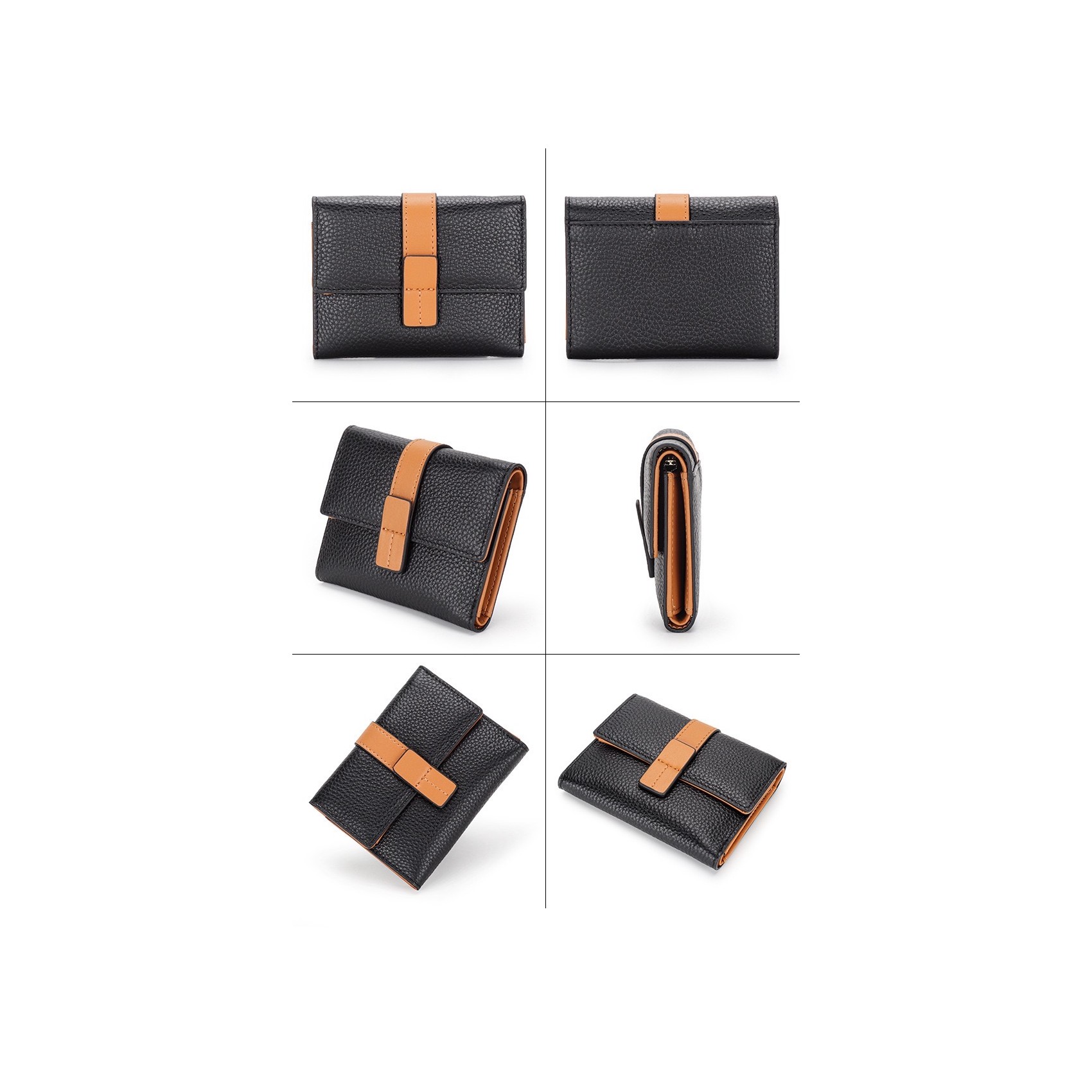 Женский кожаный кошелек Kelly черный