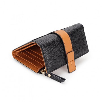 Женский кожаный кошелек Kelly черный фото