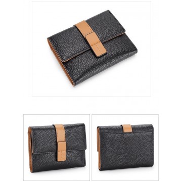 Женский кожаный кошелек Kelly черный фото