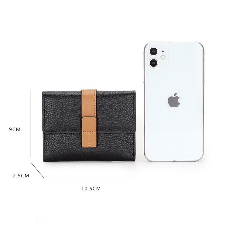 Женский кожаный кошелек Kelly черный - 8 фото