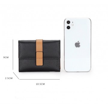 Жіночий шкіряний гаманець Kelly чорний фото