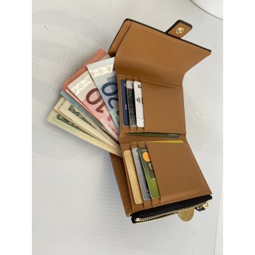 Женский кожаный кошелек Kelly черный фото