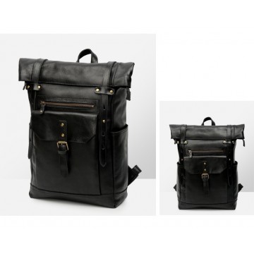 Чоловічий шкіряний рюкзак Frederick чорний для: міста, офісу та подорожей фото