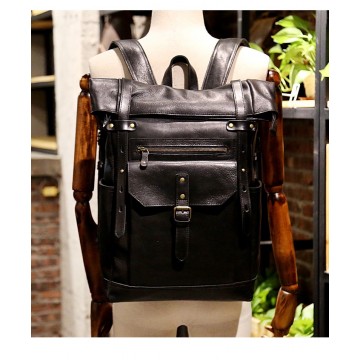 Мужской кожаный рюкзак Frederick черный: для города, офиса и путешествий фото