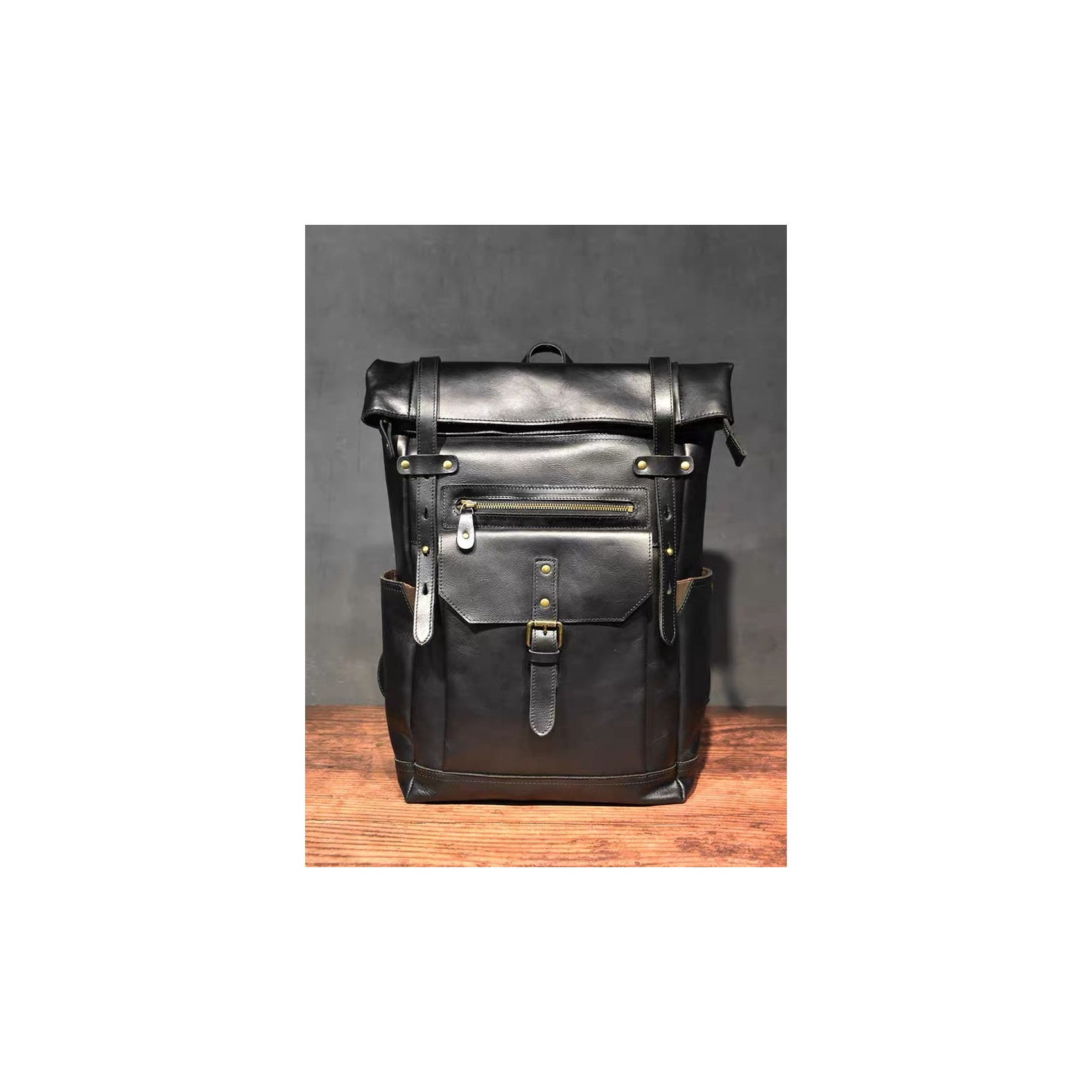 Мужской кожаный рюкзак Frederick черный: для города, офиса и путешествий