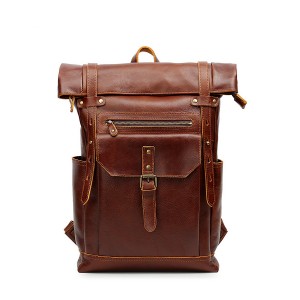 Чоловічий шкіряний рюкзак Frederick коричневий для: міста, офісу та подорожей