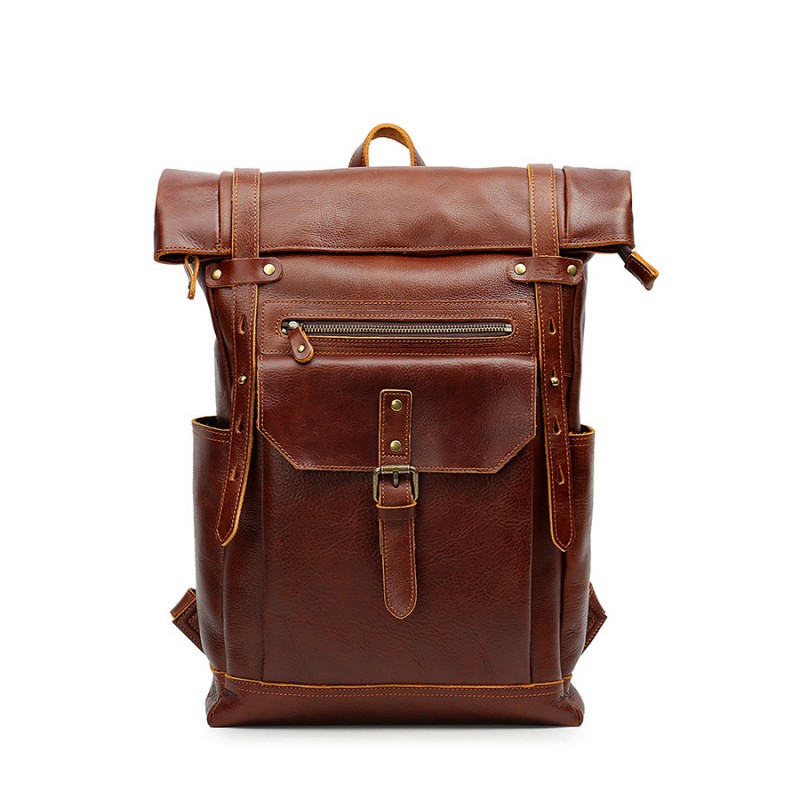 Чоловічий шкіряний рюкзак Frederick коричневий для: міста, офісу та подорожей