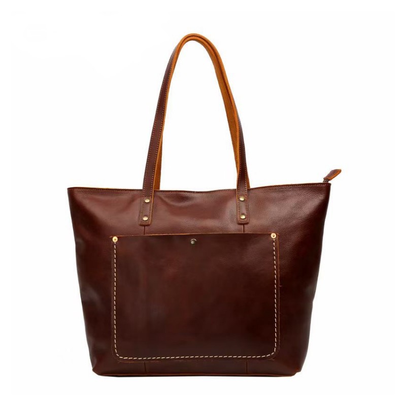 Жіноча шкіряна сумка Carrie коричнева фото