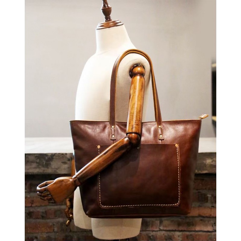 Жіноча шкіряна сумка Carrie коричнева - 1 фото