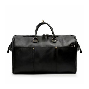 Мужская кожаная дорожная сумка Hubert черная