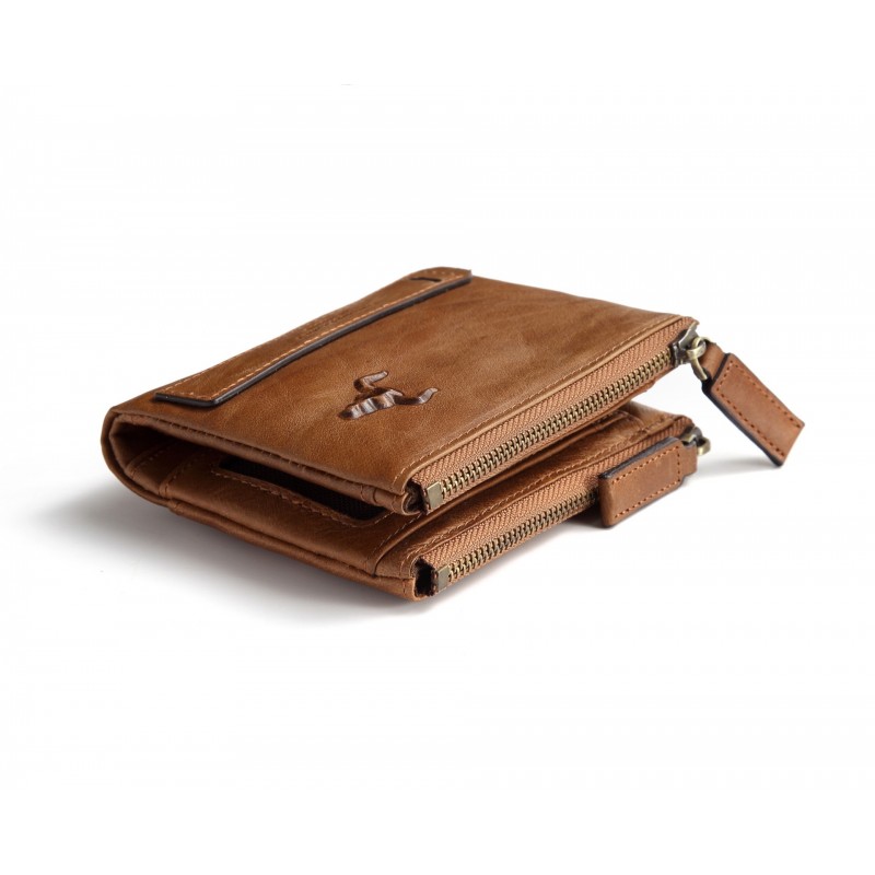Чоловічий шкіряний гаманець Corrida світло-коричневий - 2 фото