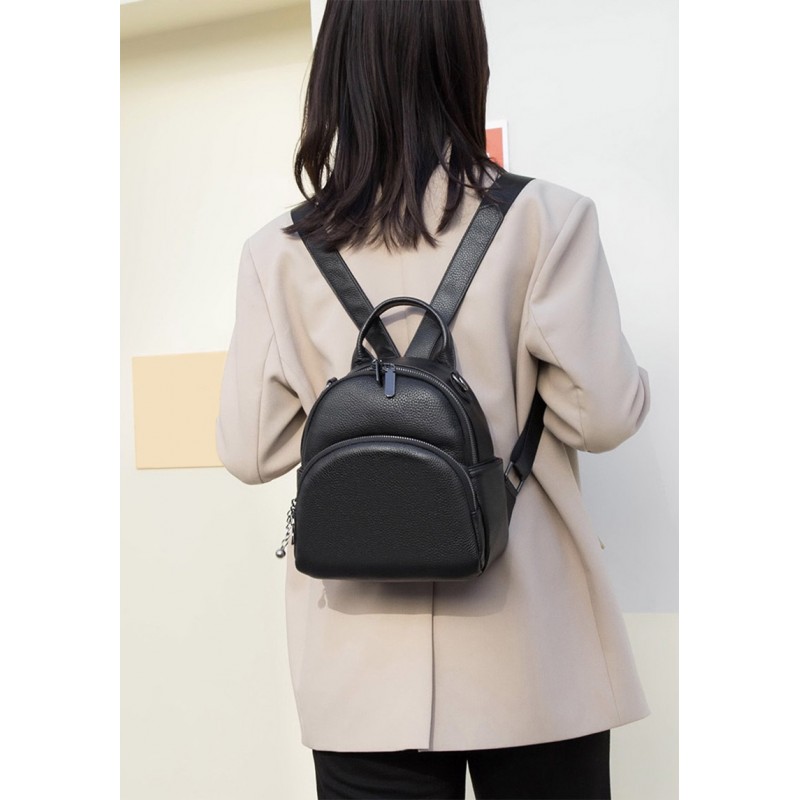 Жіночий шкіряний рюкзак Glory чорний - 1 фото