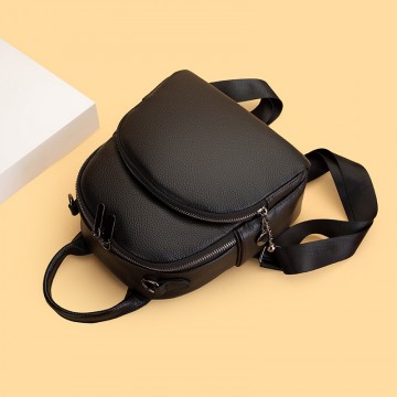 Жіночий шкіряний рюкзак Glory чорний фото